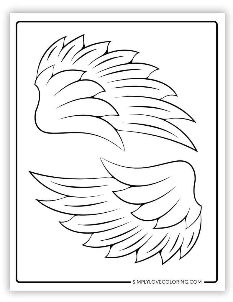 Angel Wing Templates Free PDF Printables Simply Love Coloring