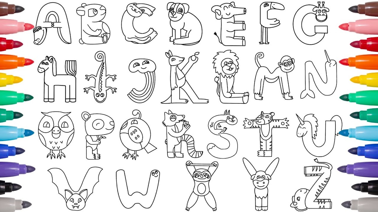 Animal Alphabet Coloring Pages Coloring All Letters YouTube Animal Alphabet Coloring Pages Coloring All Letters YouTube
