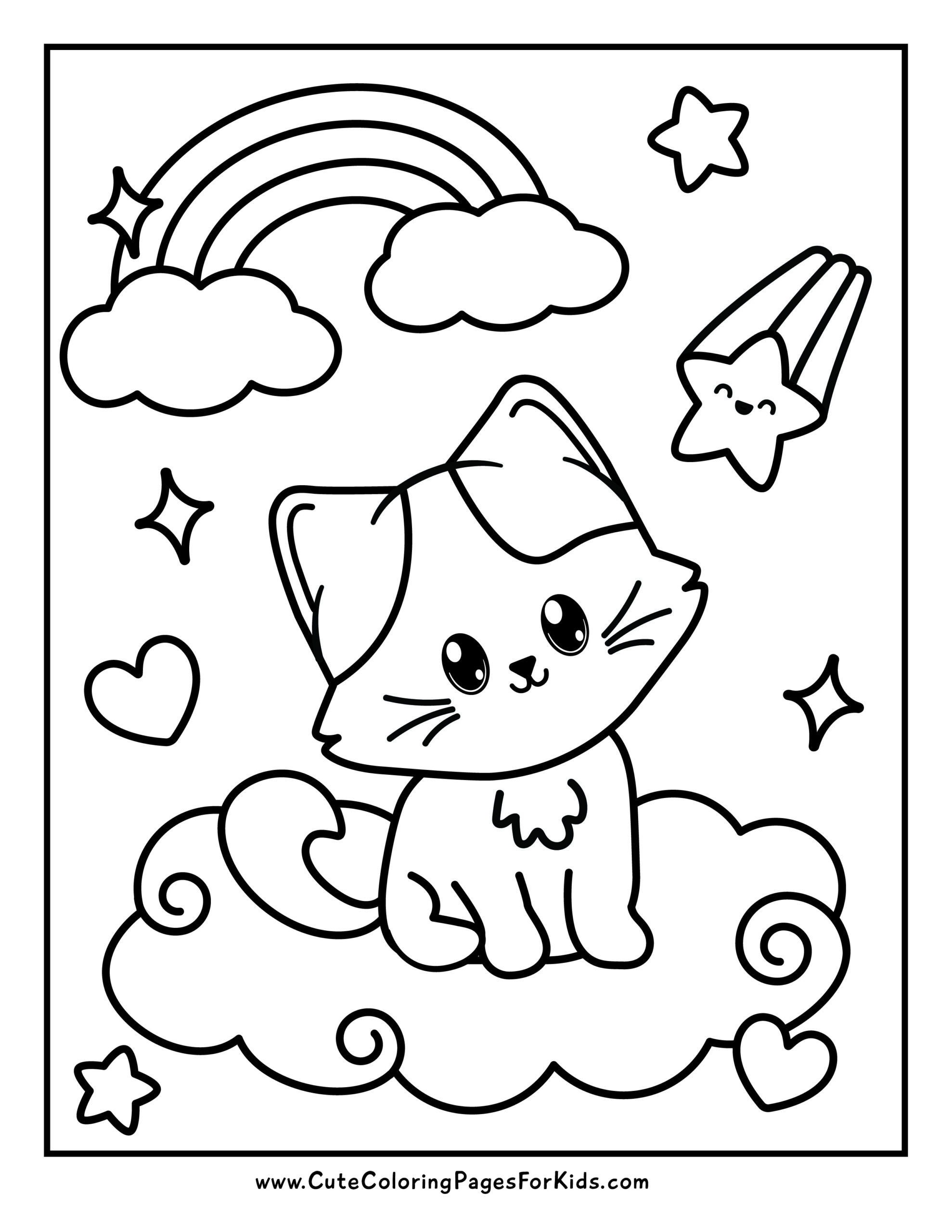 cat coloring page printable