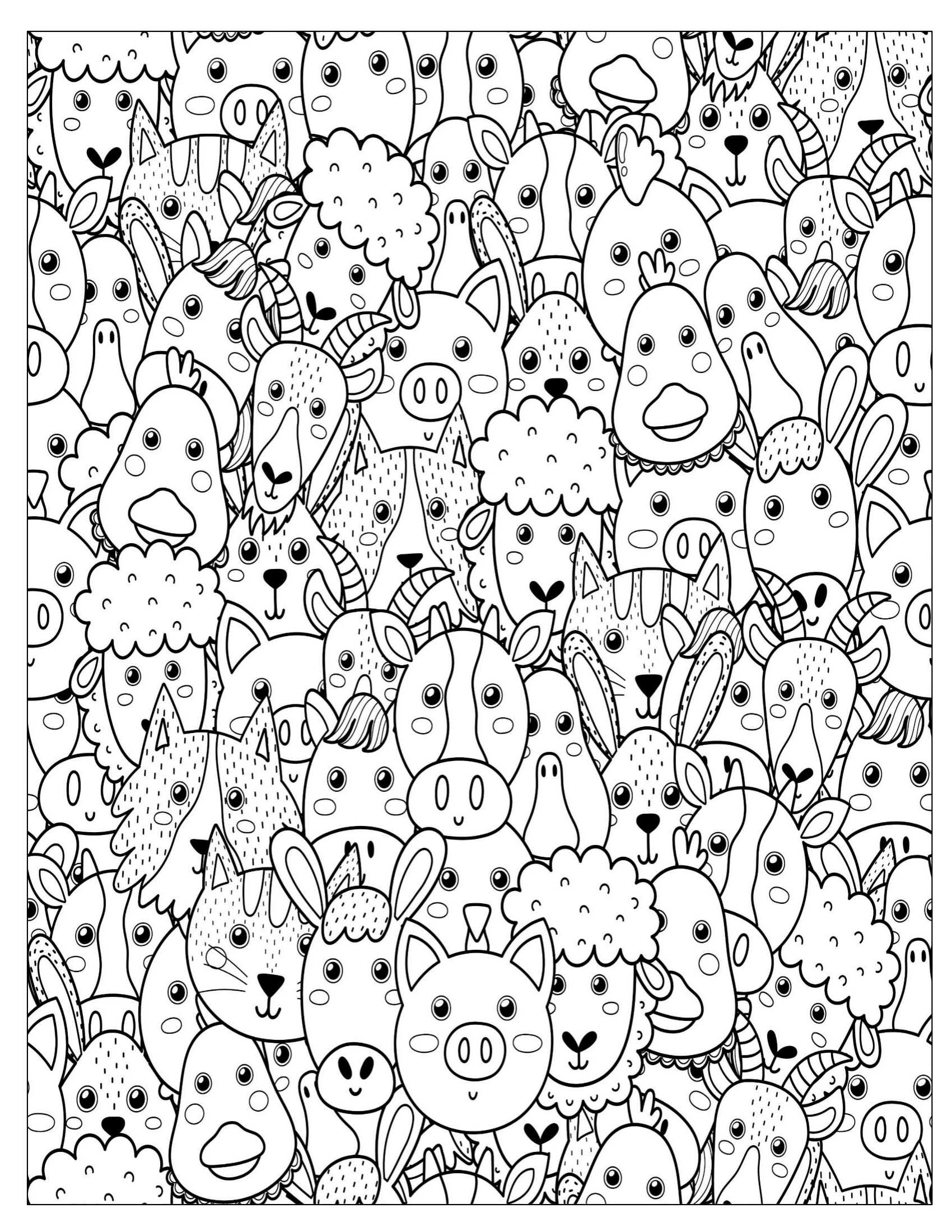 Animals Doodles Coloring Pages Teaching Resources