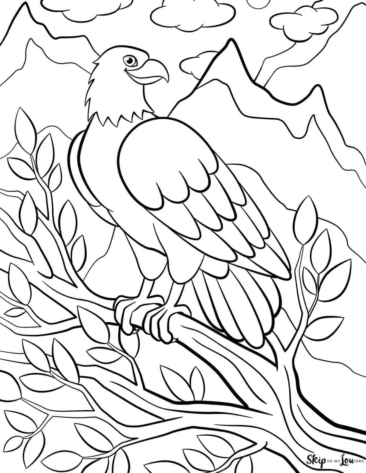 coloring pages of bald eagles