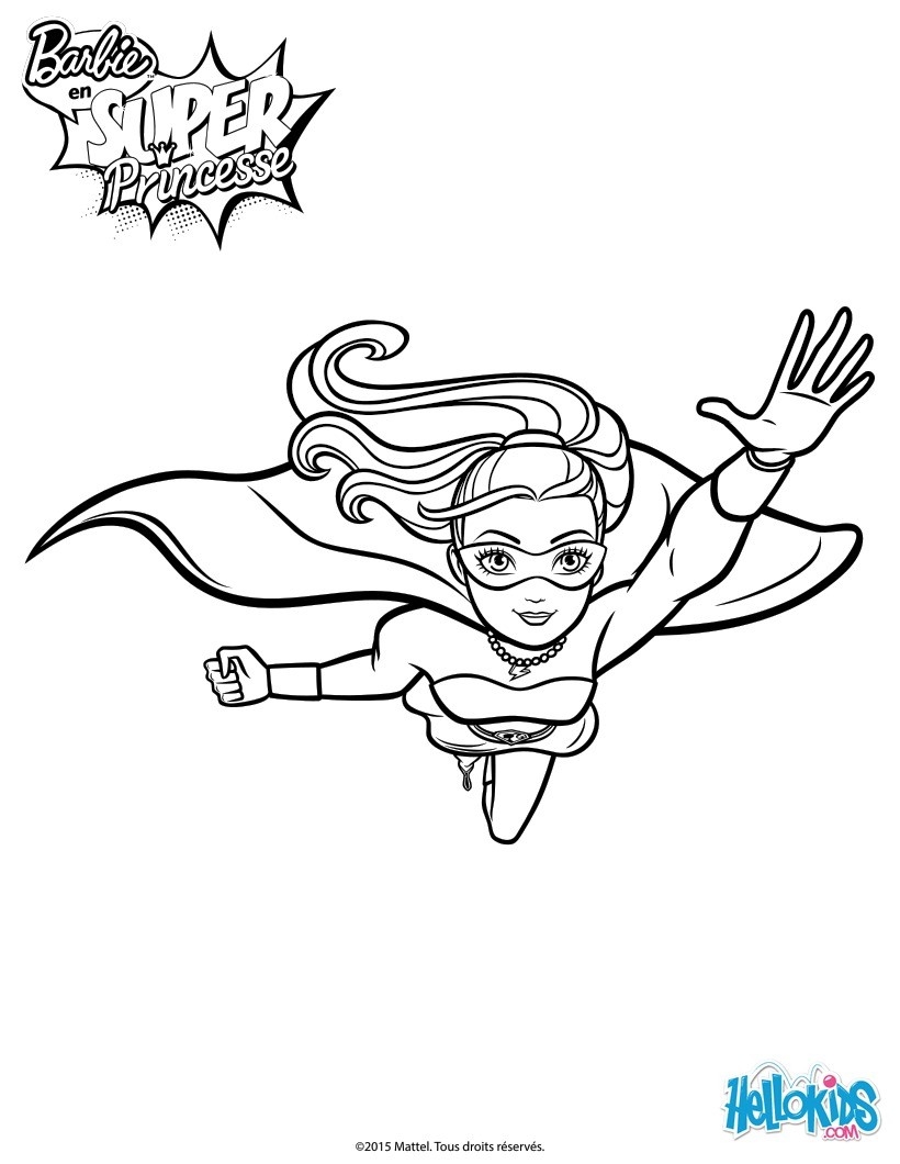 Barbie Super Power In Action Coloring Pages Hellokids