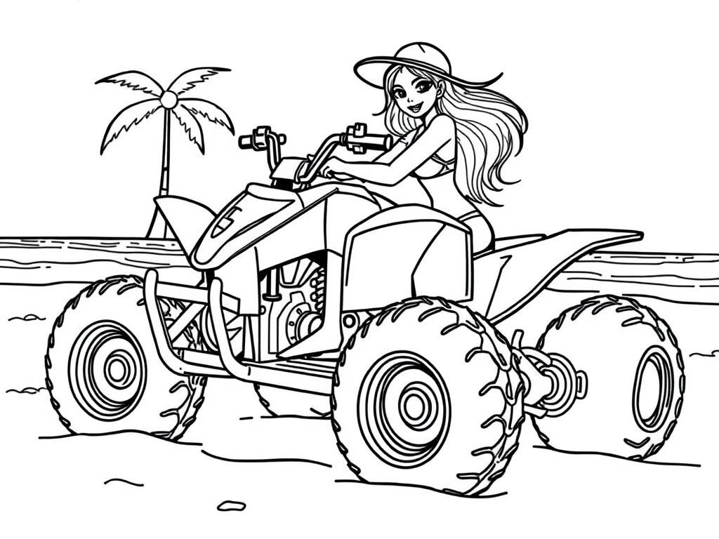 Beach ATV Coloring Page Free Printable Coloring Page
