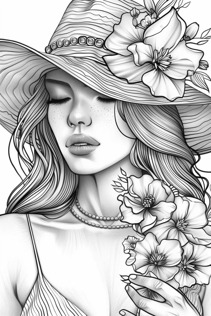 Beautiful Young Woman Coloring Page Free Printable Beautiful Young Woman Coloring Page Free Printable