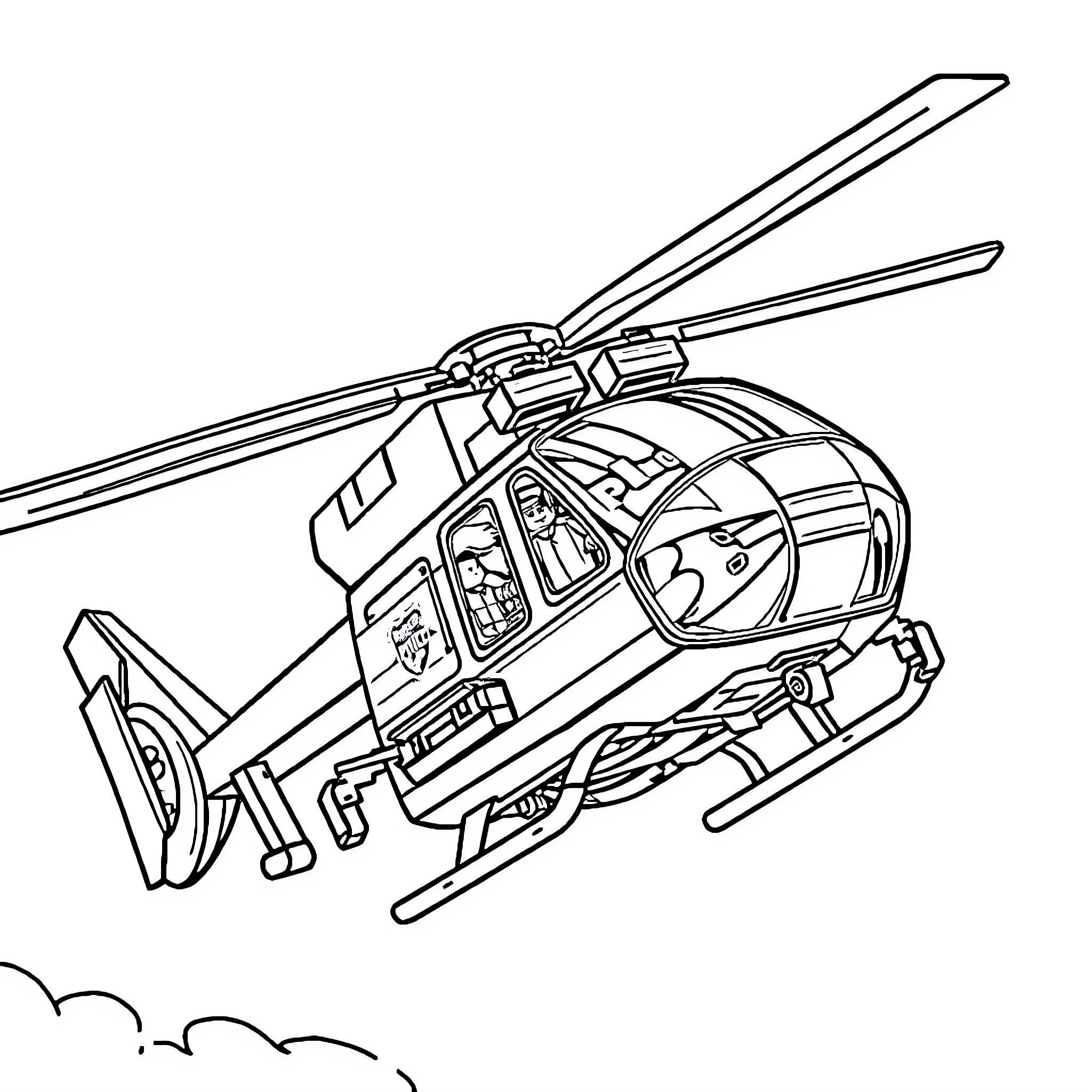 Best Police Helicopter Coloring Pages Free Printable PDF 