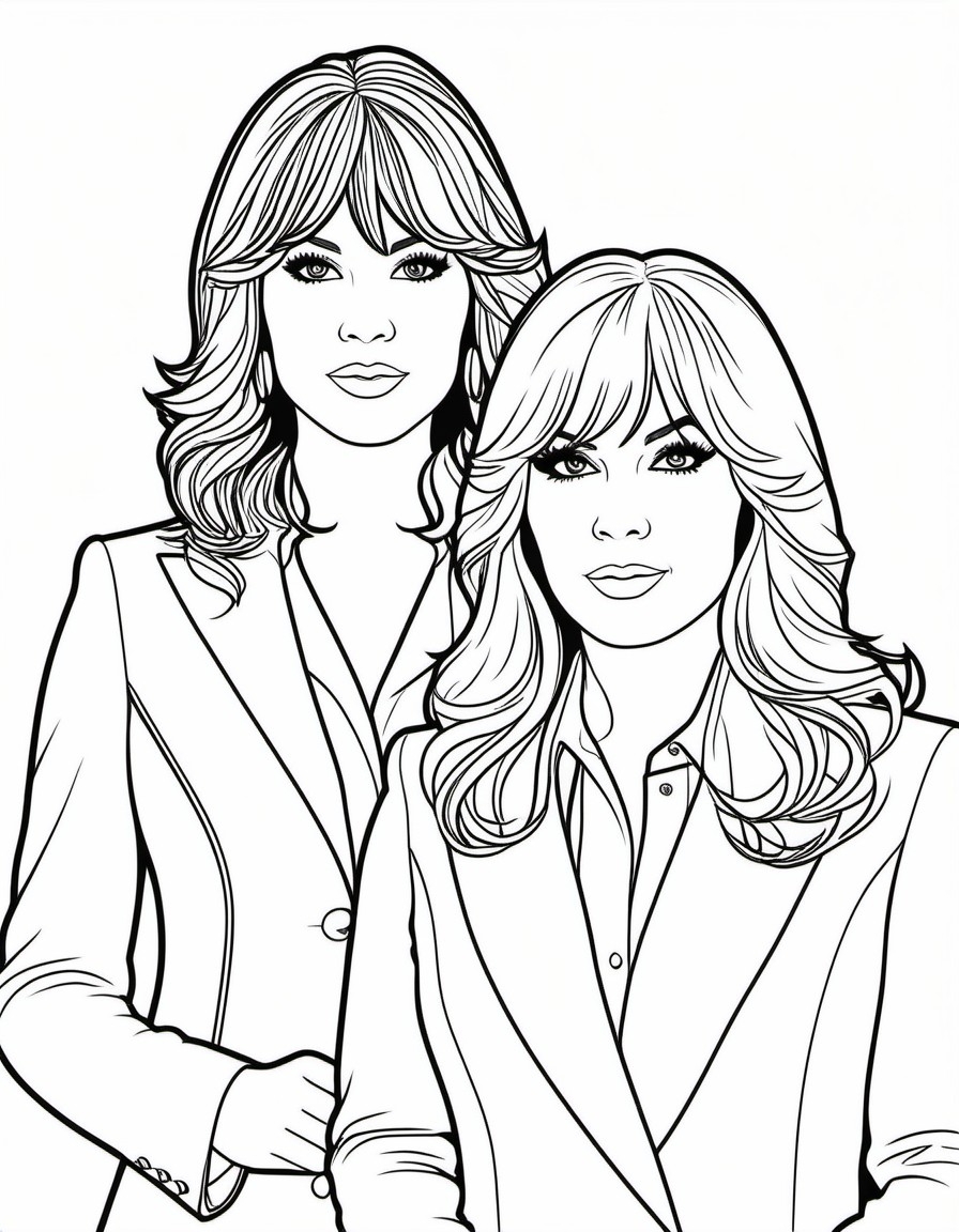 Black And White Coloring Page Of Ann And Nancy Wilson Stable Diffusion Online Black And White Coloring Page Of Ann And Nancy Wilson Stable Diffusion Online