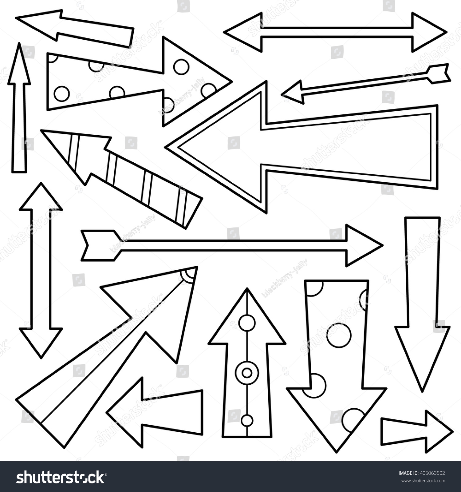Black White Illustration Arrows Coloring Page Stock Vector Royalty Free 405063502 Shutterstock Black White Illustration Arrows Coloring Page Stock Vector Royalty Free 405063502 Shutterstock