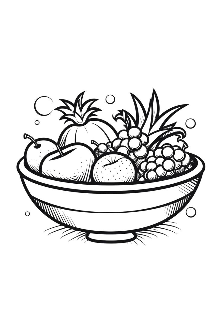 Bright Harvest Free Printable Fruit Basket Coloring Pages For Kids
