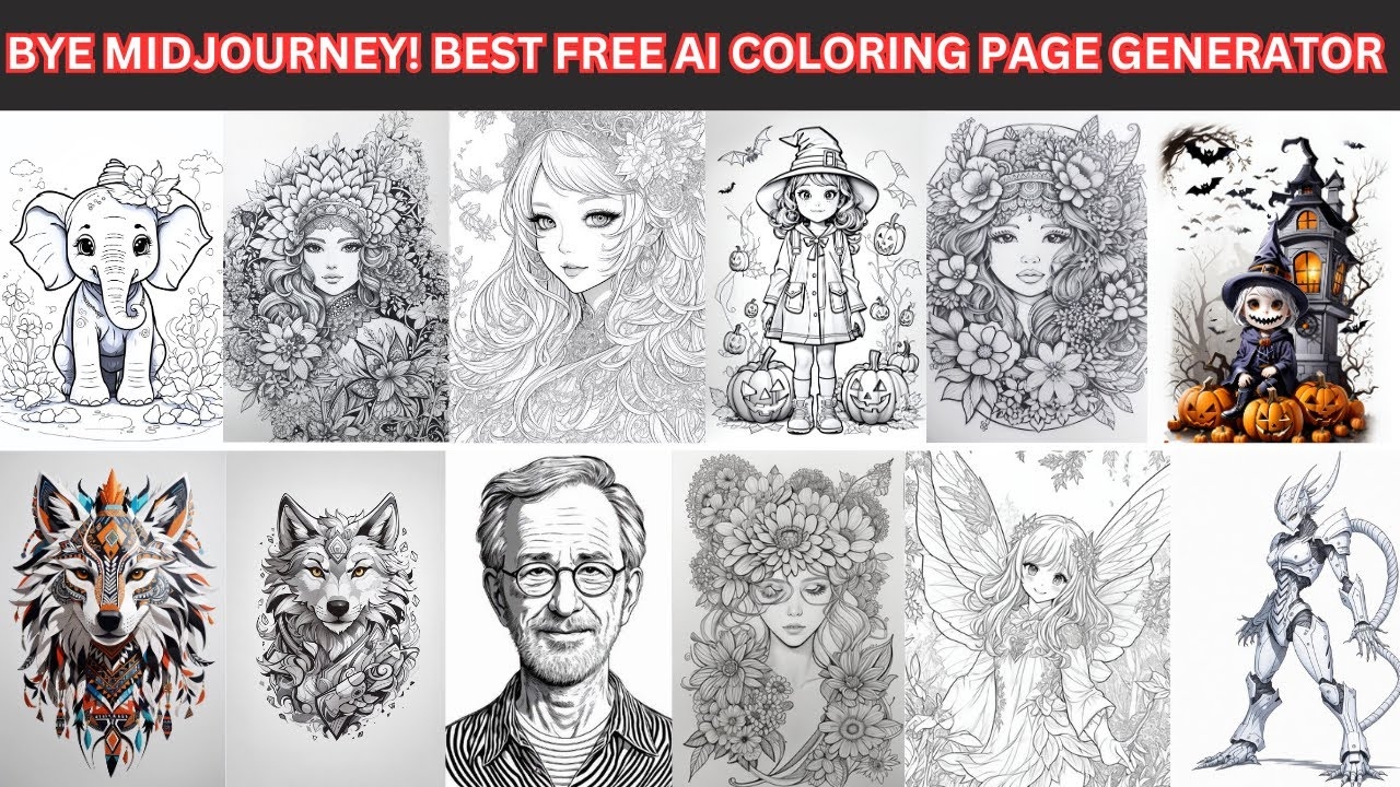 BYE Midjourney Best FREE AI COLORING PAGE Generator Alternatives Midjourney Alternative YouTube