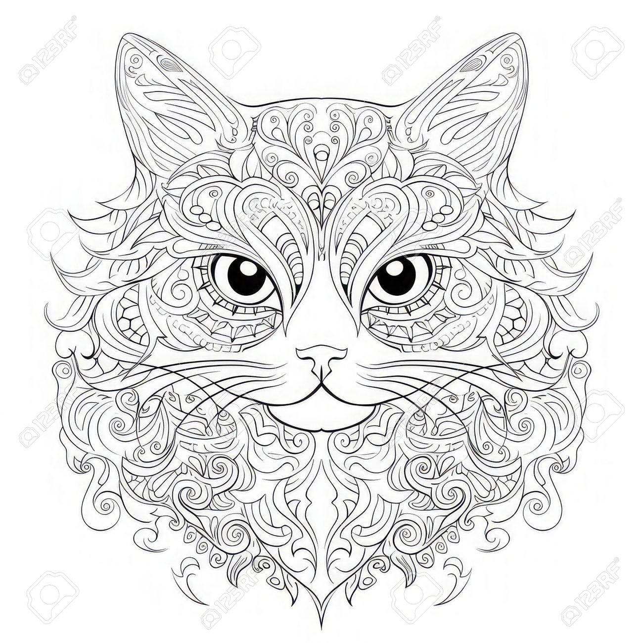 cat coloring pages adults