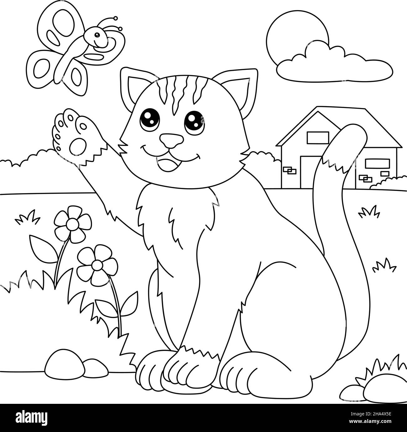 colouring picture of a cat
