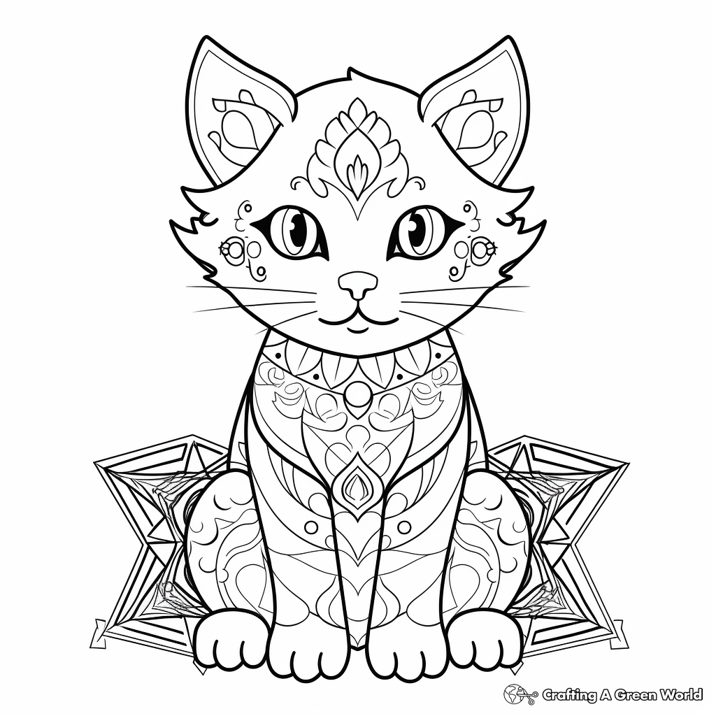 Cat Mandala Coloring Pages Free Printable 
