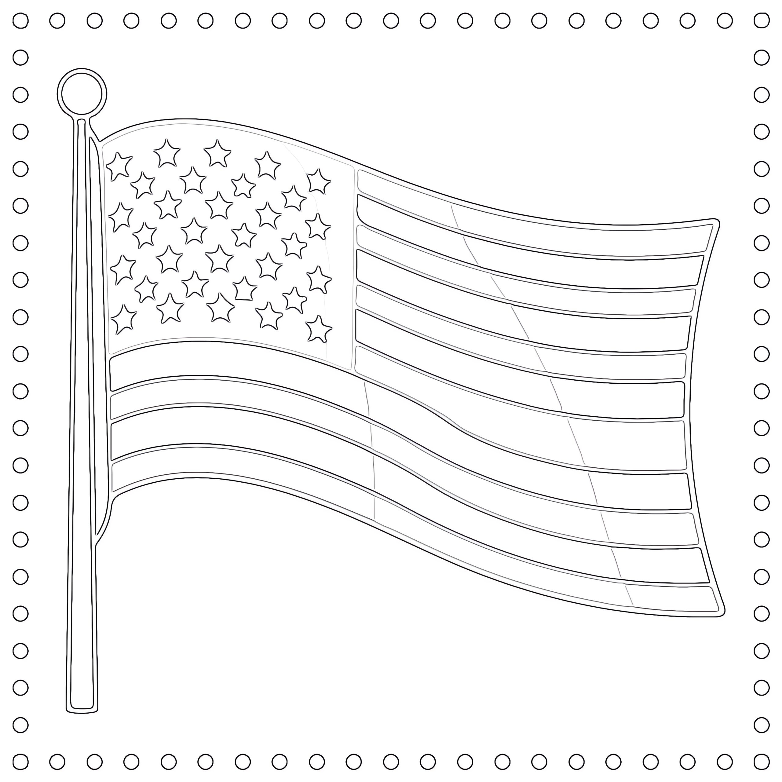 american flag coloring template
