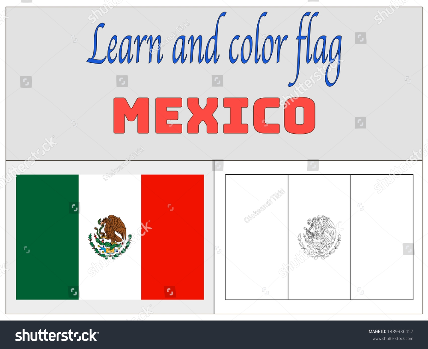 Coloring Book Education Learning National Flag Stock Vector Royalty Free 1489936457 Shutterstock