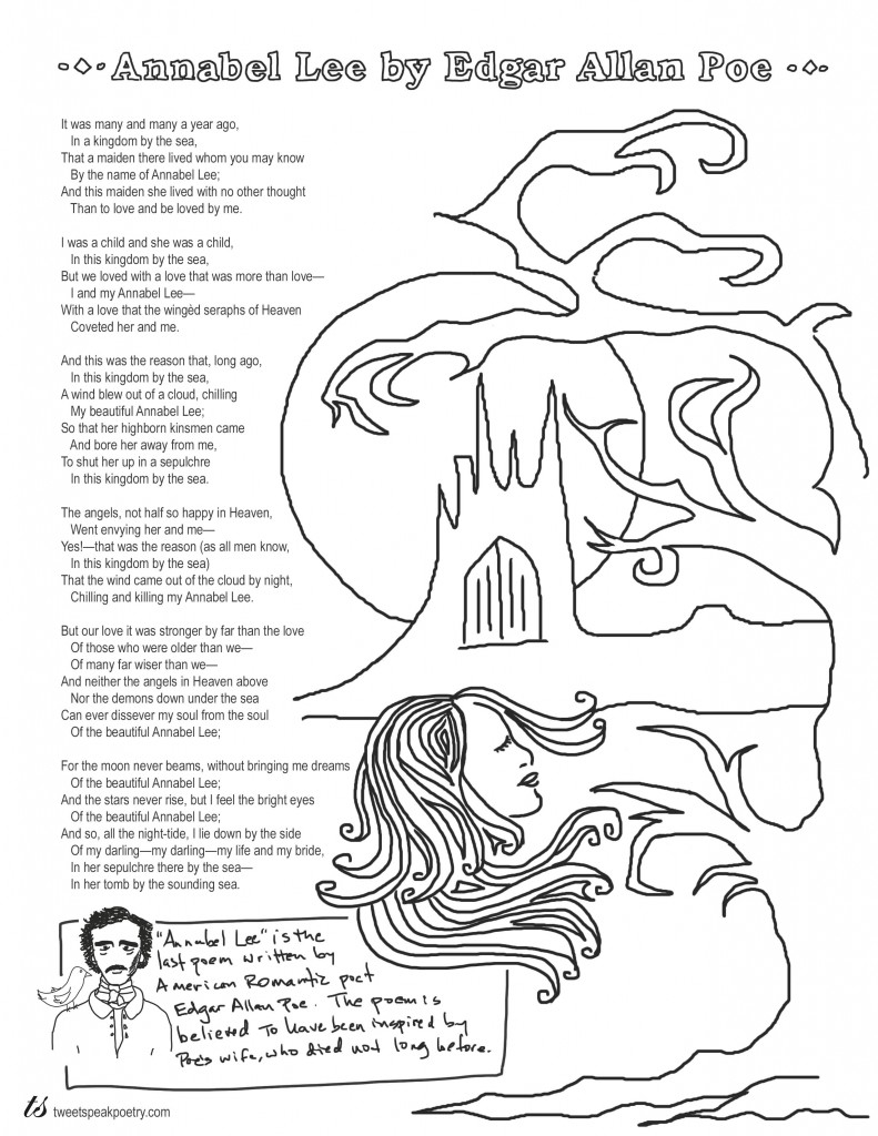 Coloring Page Poems Annabel Lee Tweetspeak Poetry Coloring Page Poems Annabel Lee Tweetspeak Poetry