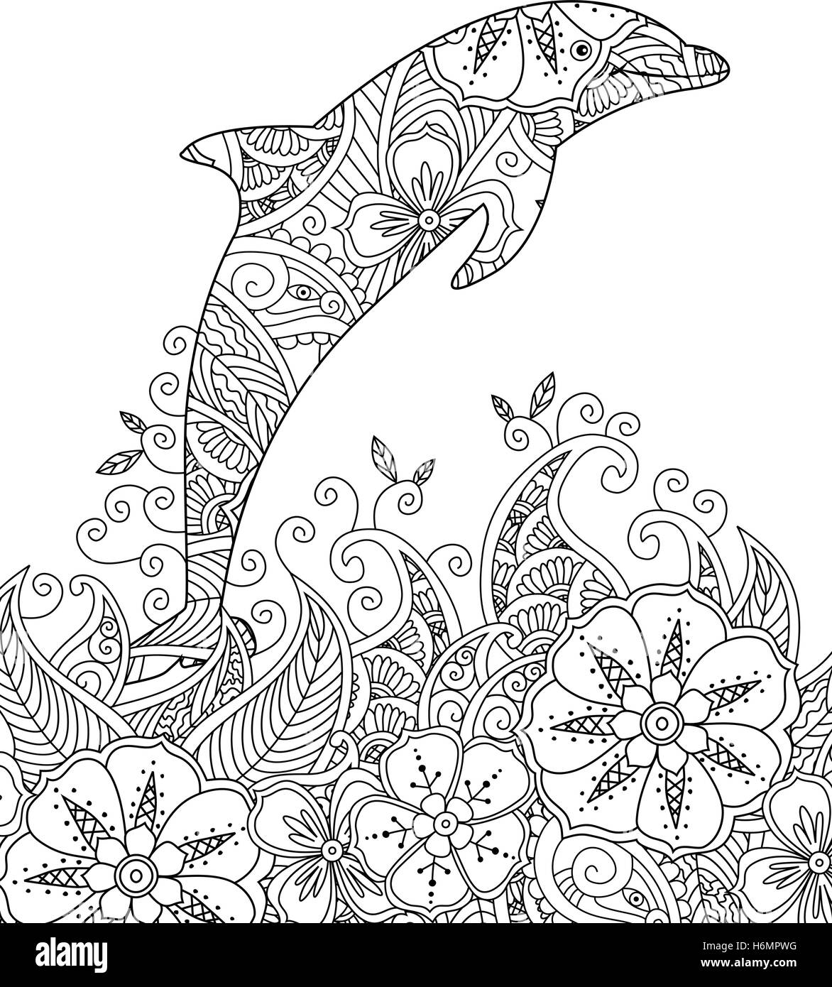 dolphin coloring pages for adults