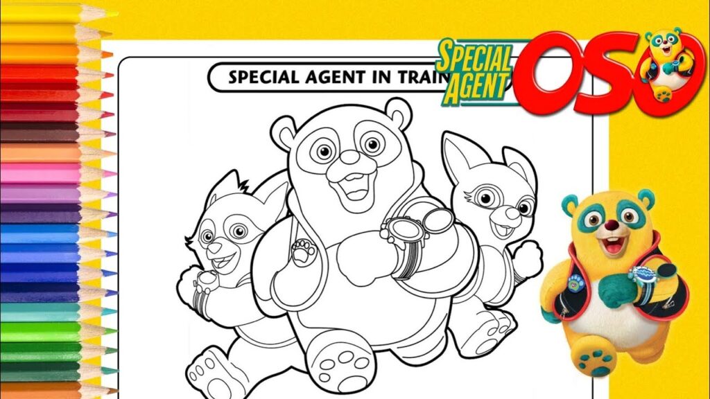 Special Agent Oso Colouring Pages - King Printables