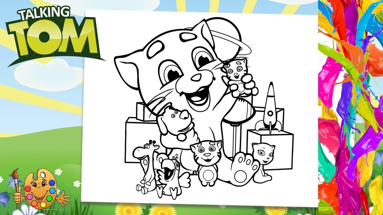 Coloring Talking Tom And Friends Minis Coloring Book Pages YouTube