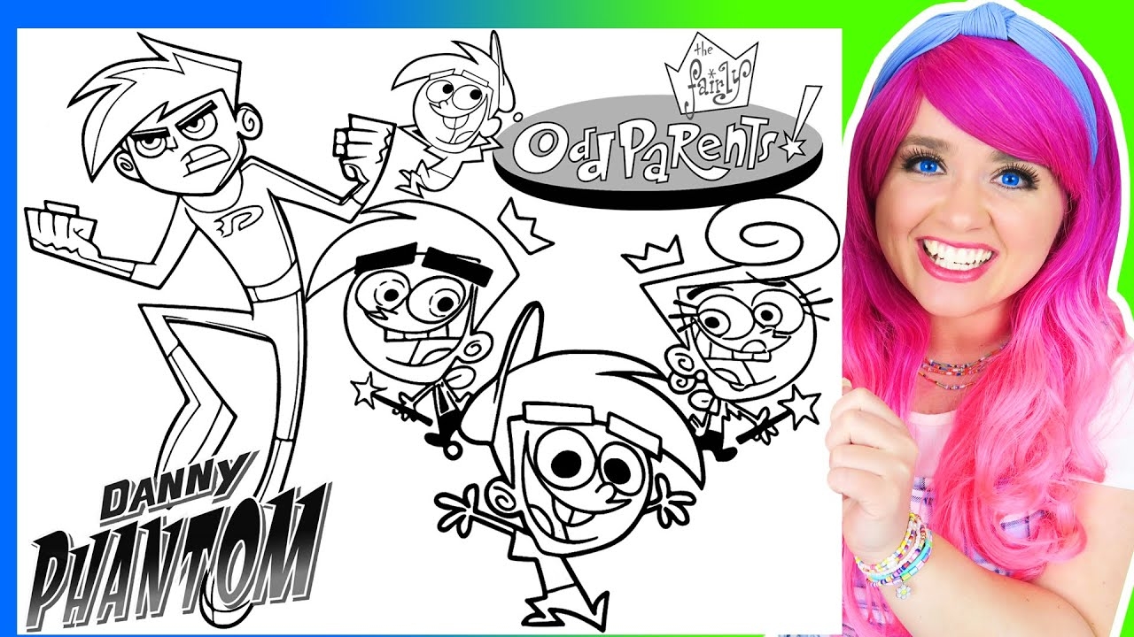 Coloring The Fairly Odd Parents Danny Phantom Nickelodeon Coloring Pages Prismacolor Markers YouTube