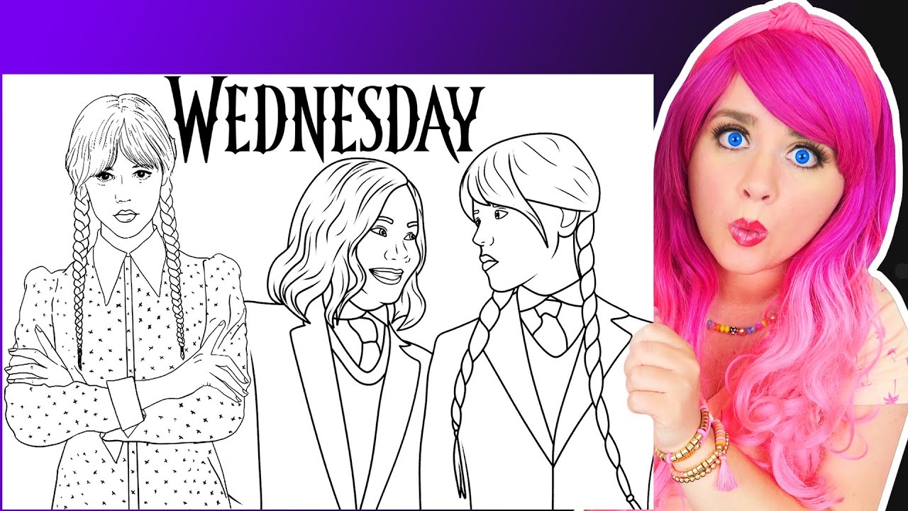 Coloring Wednesday Addams Coloring Pages Wednesday And Enid Ohuhu Art Markers YouTube Coloring Wednesday Addams Coloring Pages Wednesday And Enid Ohuhu Art Markers YouTube