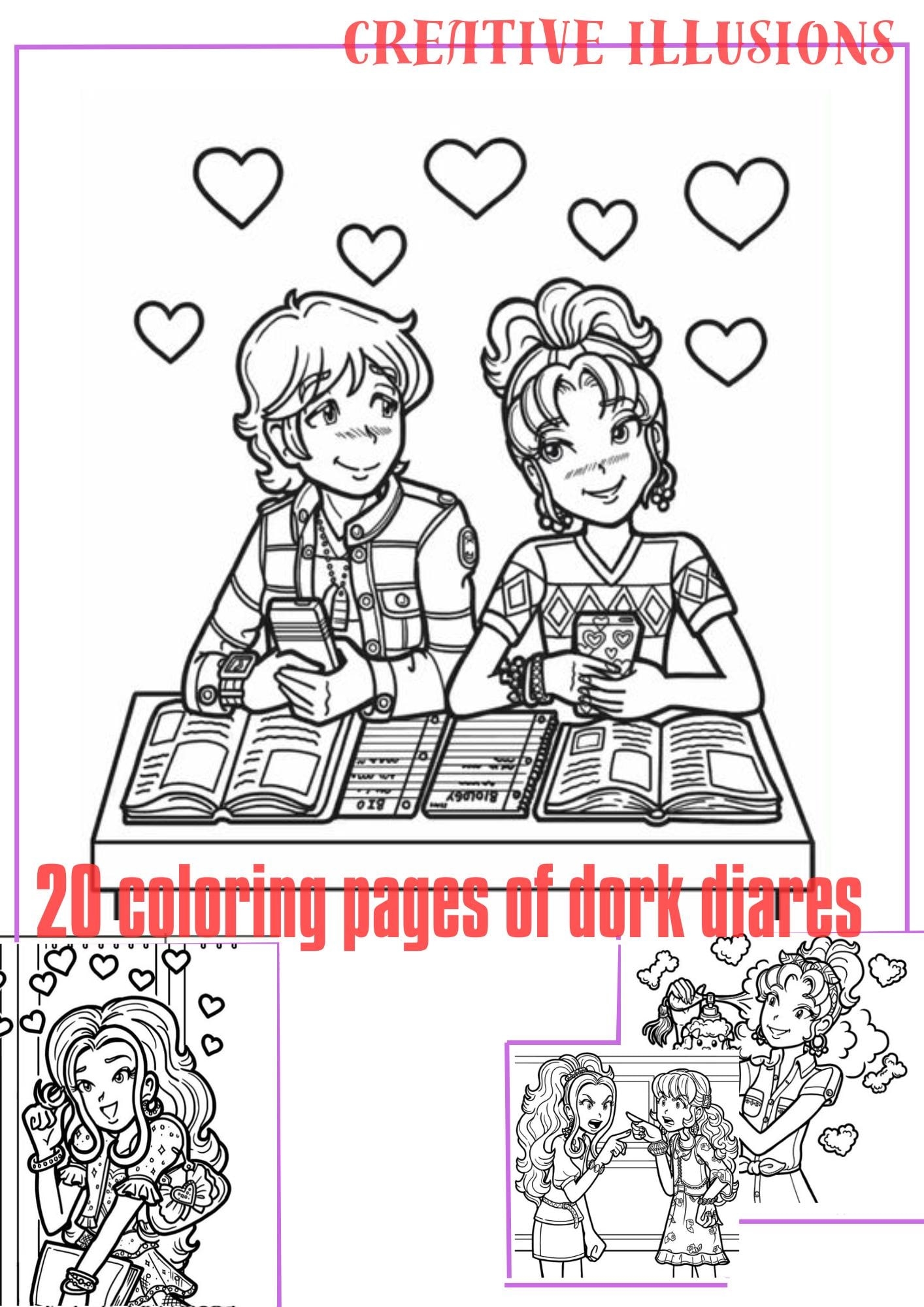 Colouring Pages Dork Diaries Colouring Book Girls Models Dolls Colouring Pages For Kids Etsy