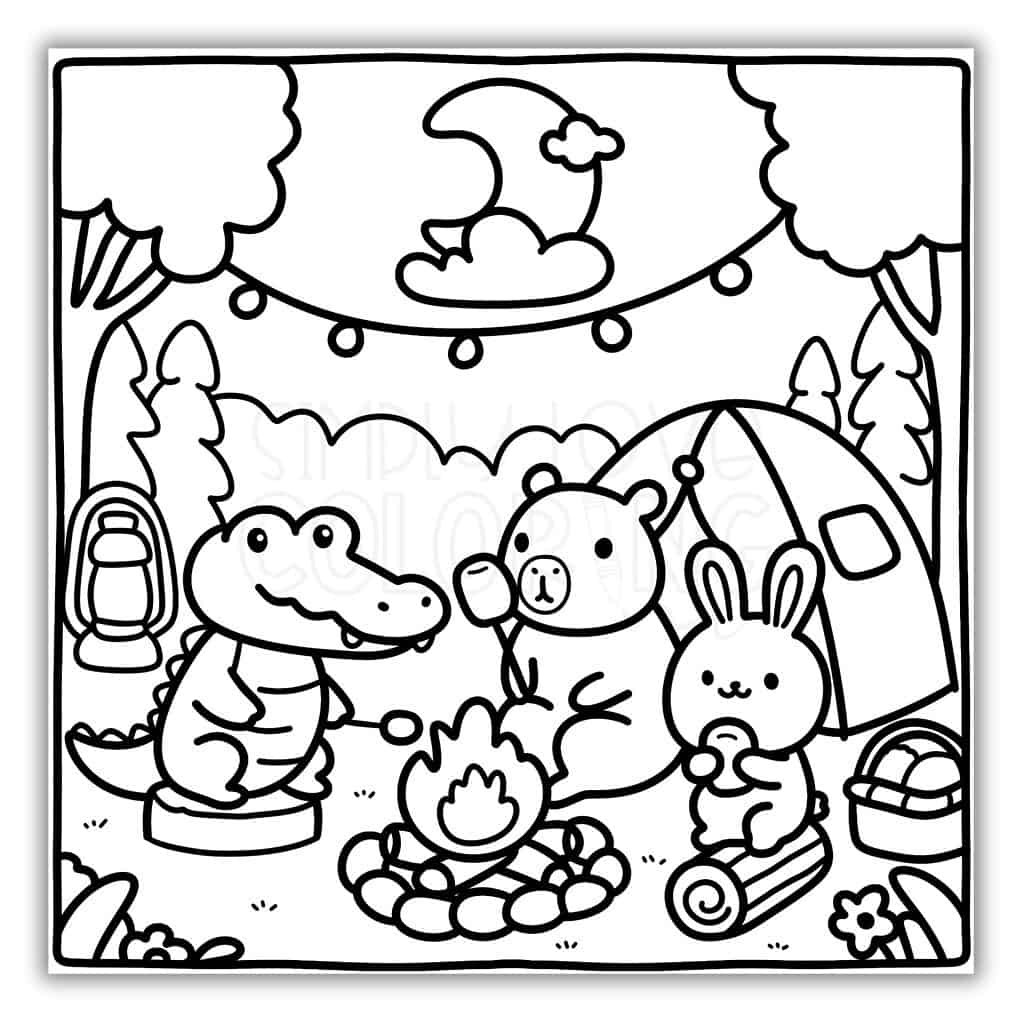 Cozy Capybara And Friends Coloring Pages Free PDF Printables Simply Love Coloring Cozy Capybara And Friends Coloring Pages Free PDF Printables Simply Love Coloring