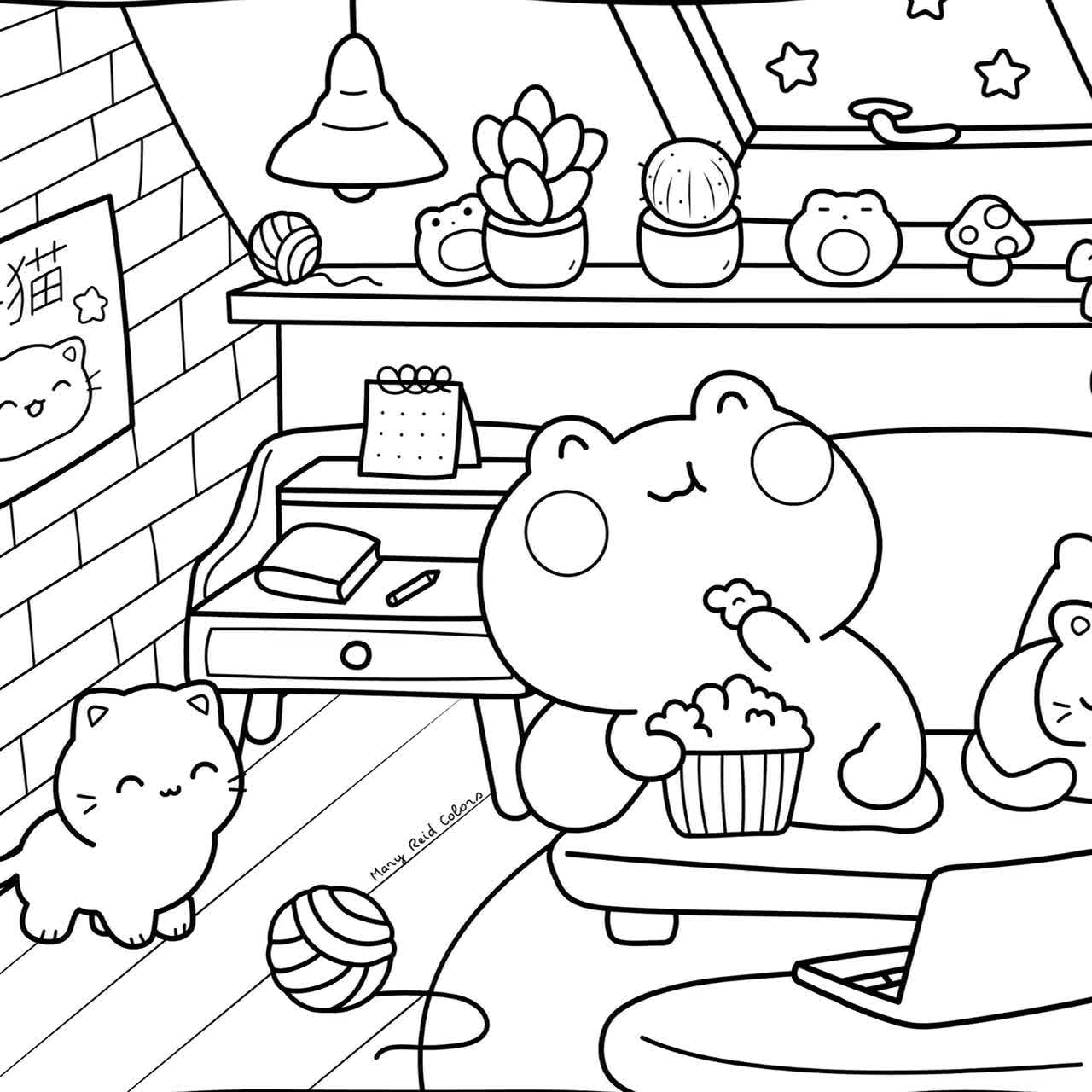 Cute Cozy Coloring Pages Printable