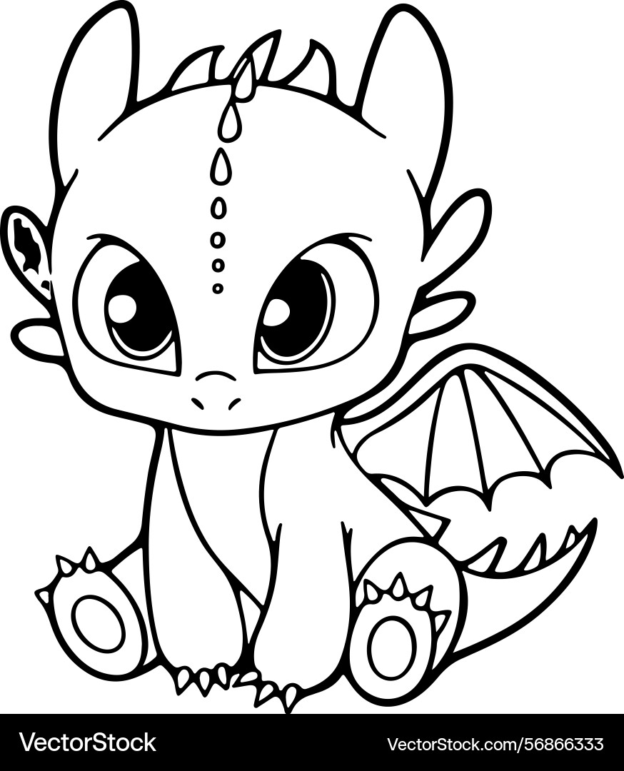 Cute Baby Dragon Coloring Pages Collection Royalty Free Vector VectorStock Cute Baby Dragon Coloring Pages Collection Royalty Free Vector VectorStock