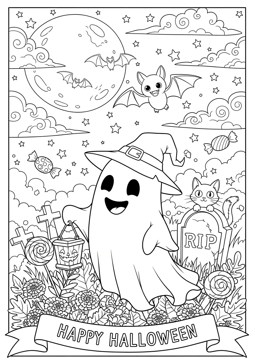 Cute Halloween Coloring Pages For Adults Printable Fun