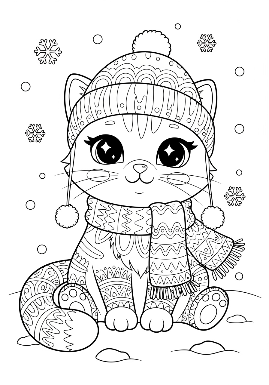 Cute Kawaii Cat Coloring Pages For Kids Cute Kawaii Cat Coloring Pages For Kids