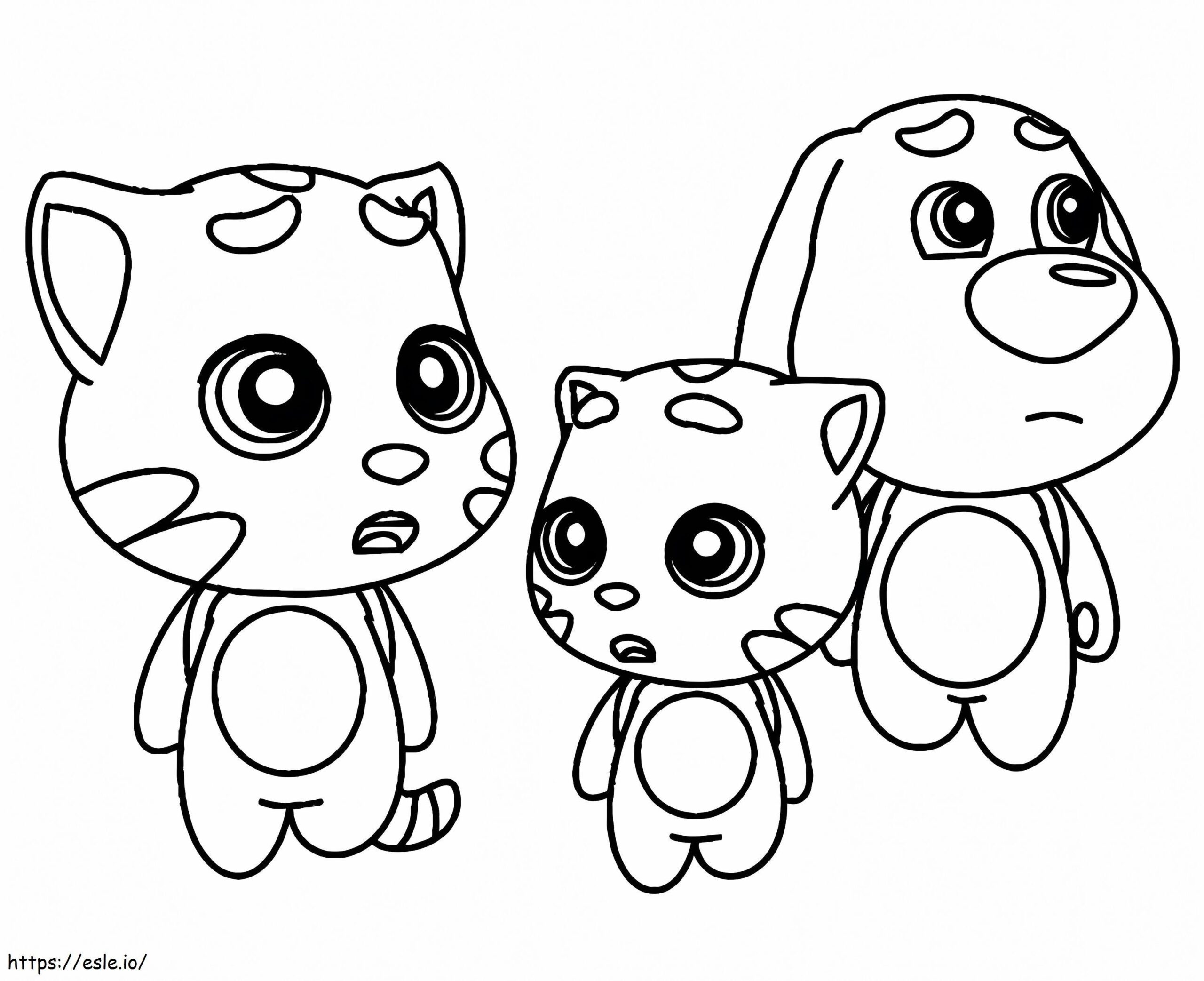 Cute Talking Tom And Friends Coloring Page