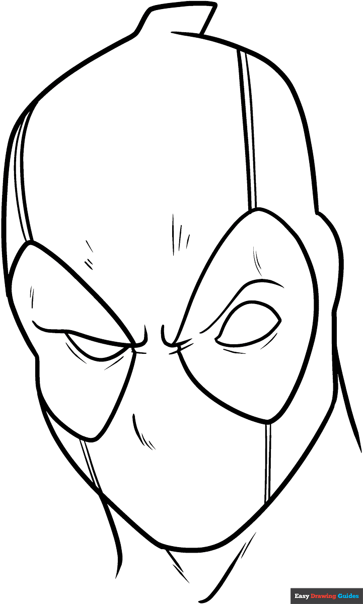 Deadpool Coloring Page Easy Drawing Guides