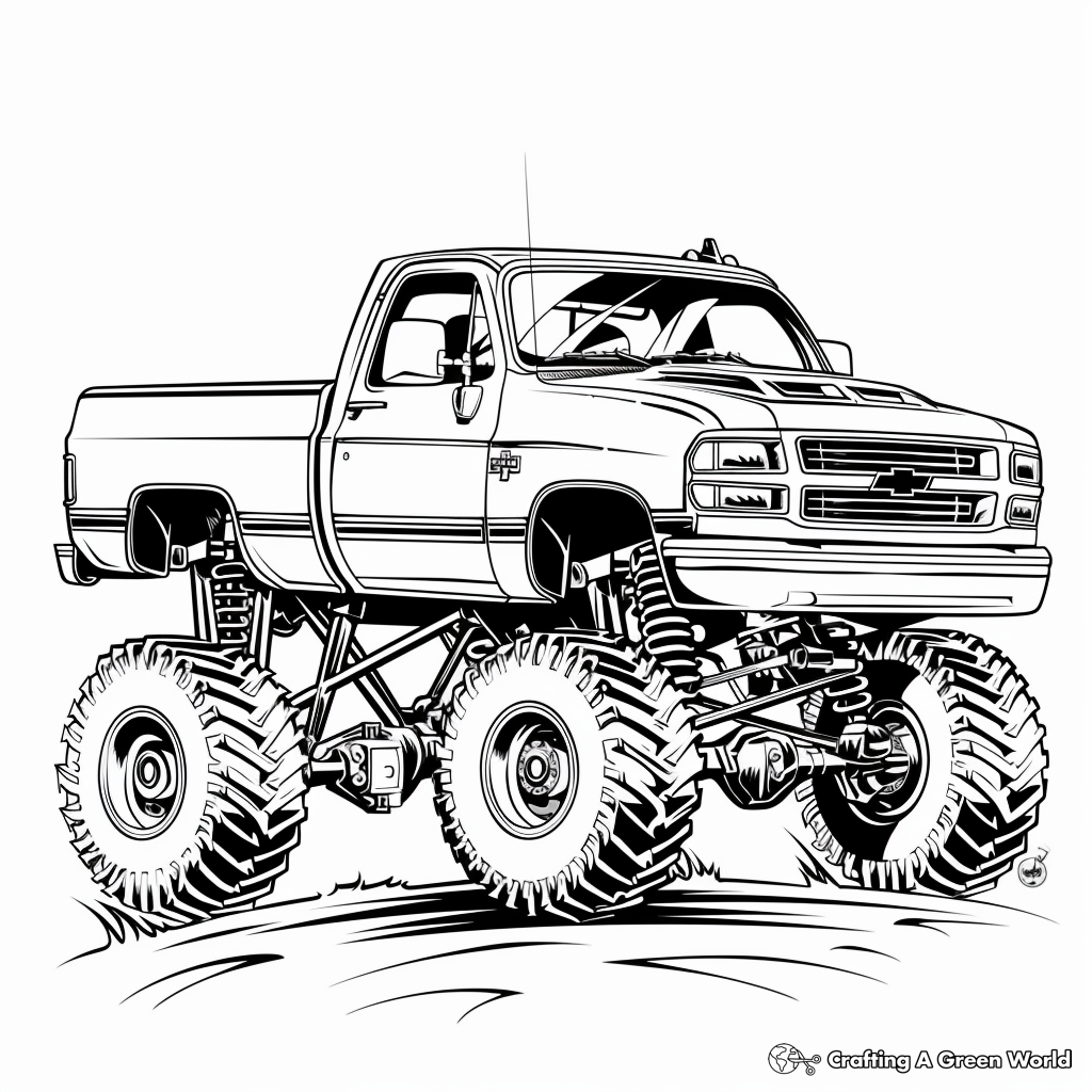 Squatted Truck Coloring Page