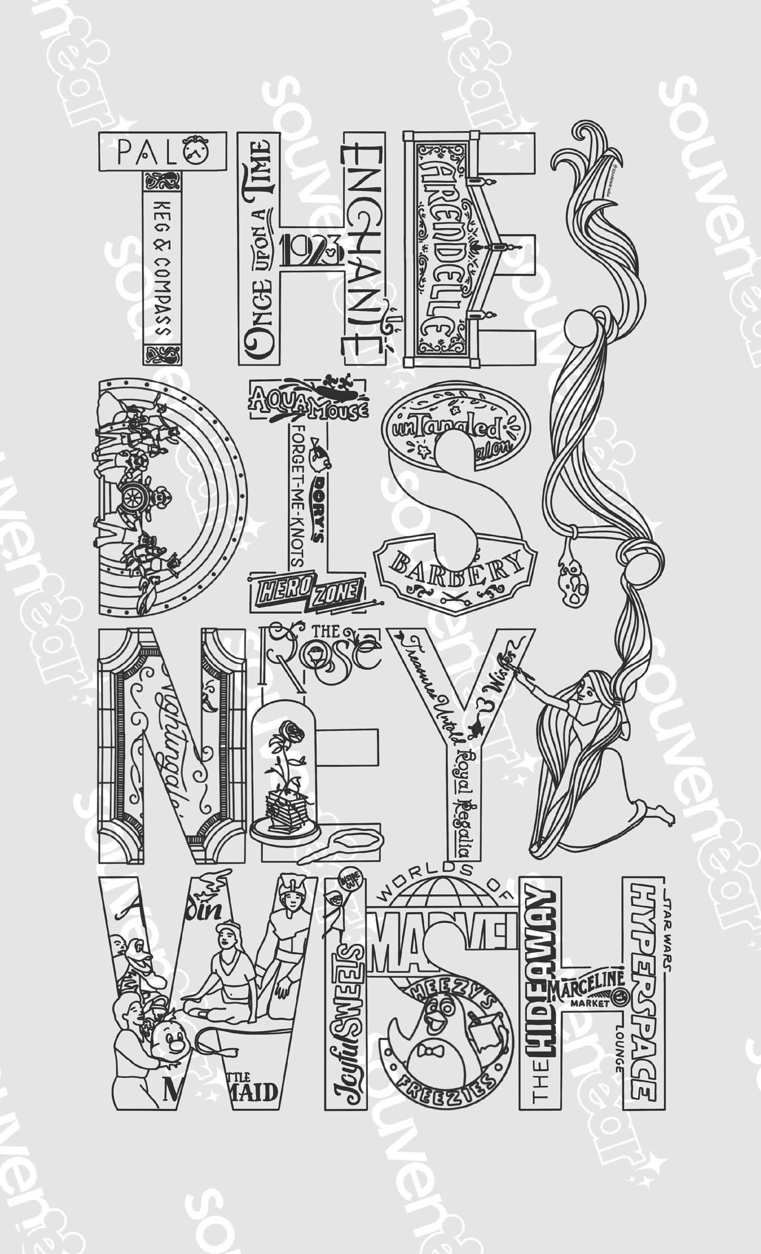 Disney Cruise Line Coloring Sheet Collection Etsy Israel