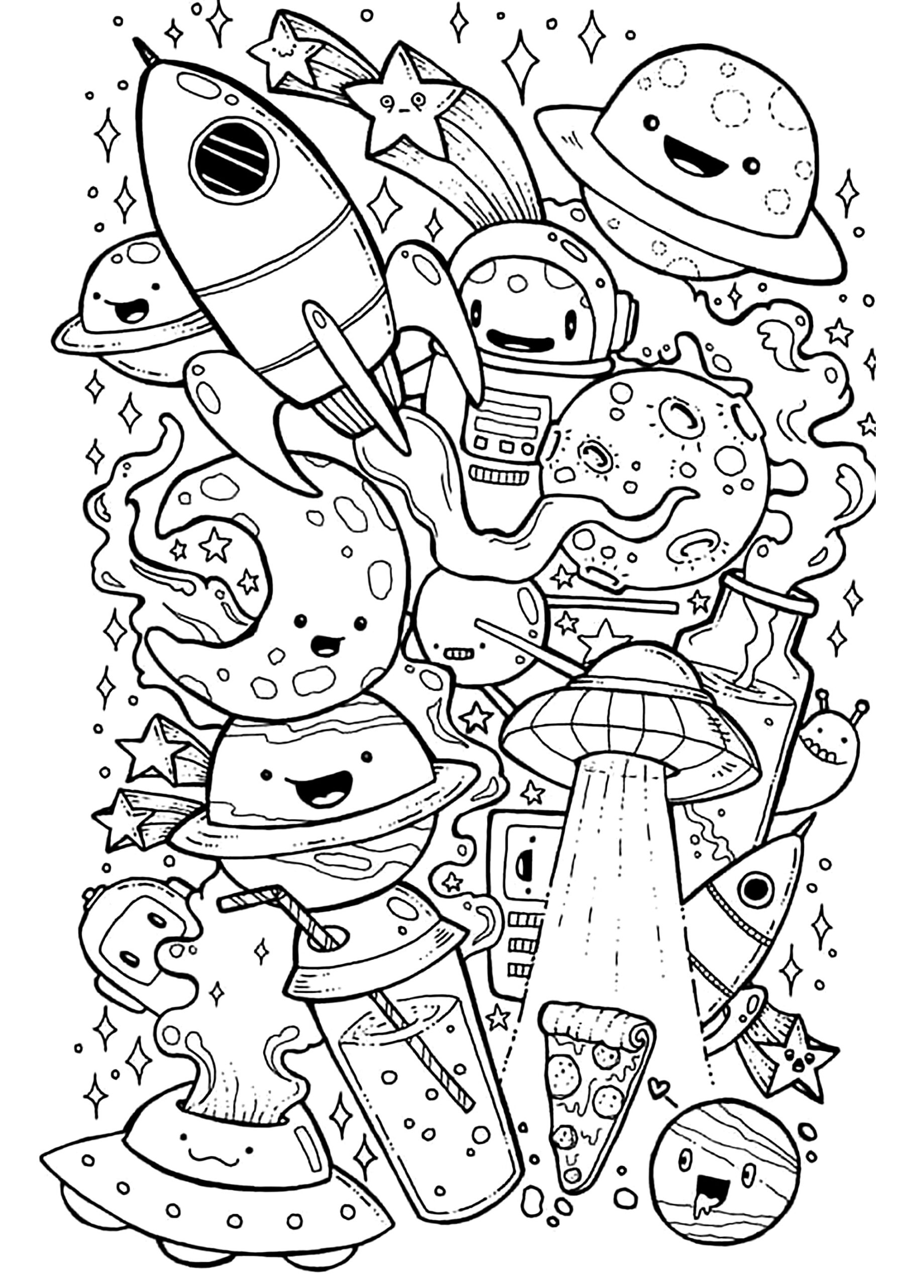 Doodle Inspired By Space Doodle Art Doodling Coloring Pages For Adults Doodle Inspired By Space Doodle Art Doodling Coloring Pages For Adults