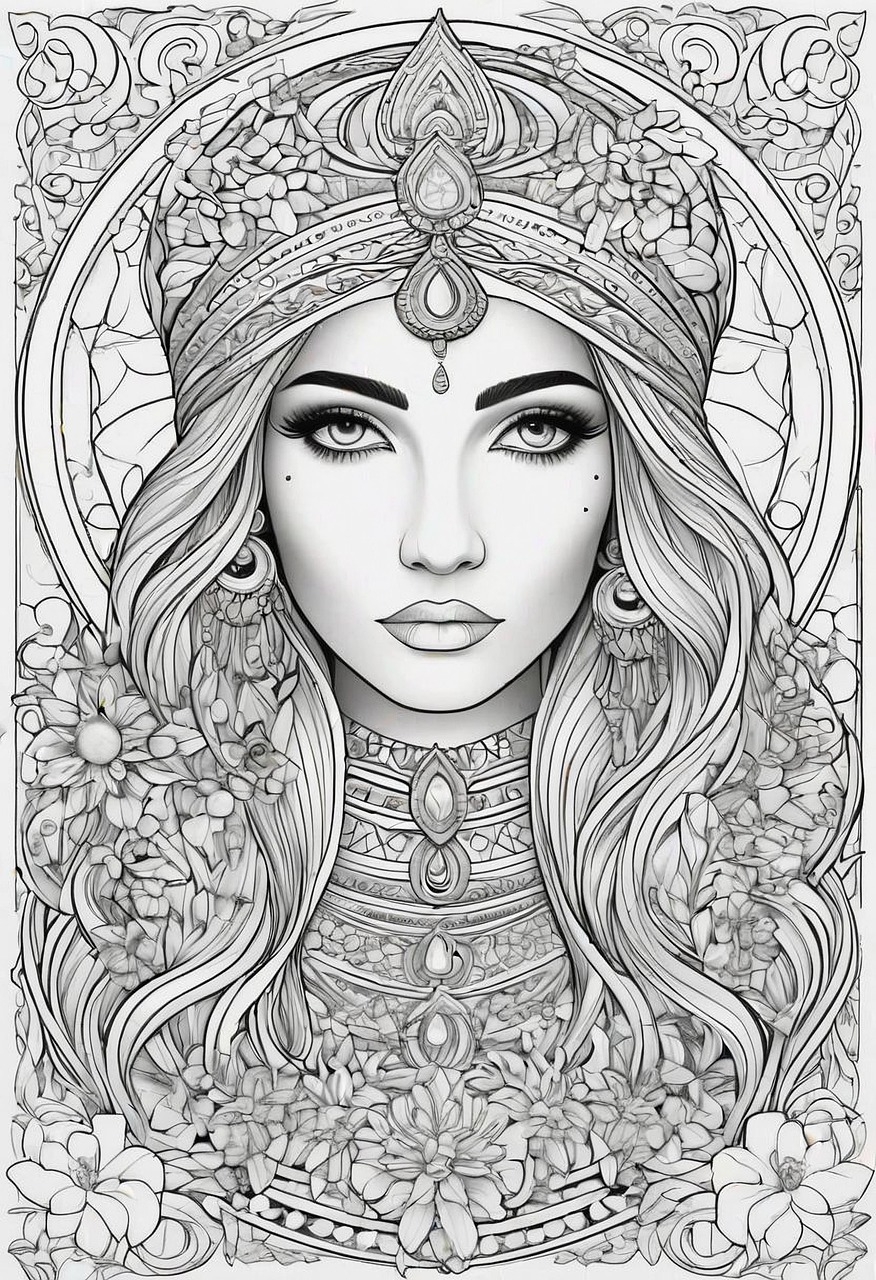 Download Ai Generated Woman Coloring Page Royalty Free Stock Illustration Image Pixabay