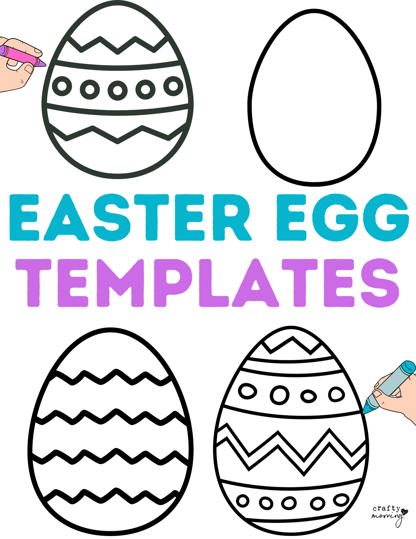 Easter Egg Template To Print Crafty Morning
