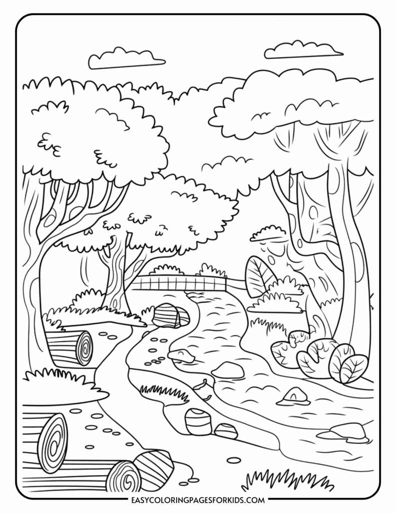Easy Forest Coloring Pages 15 Free Printable PDF Pages Easy Coloring Pages For Kids