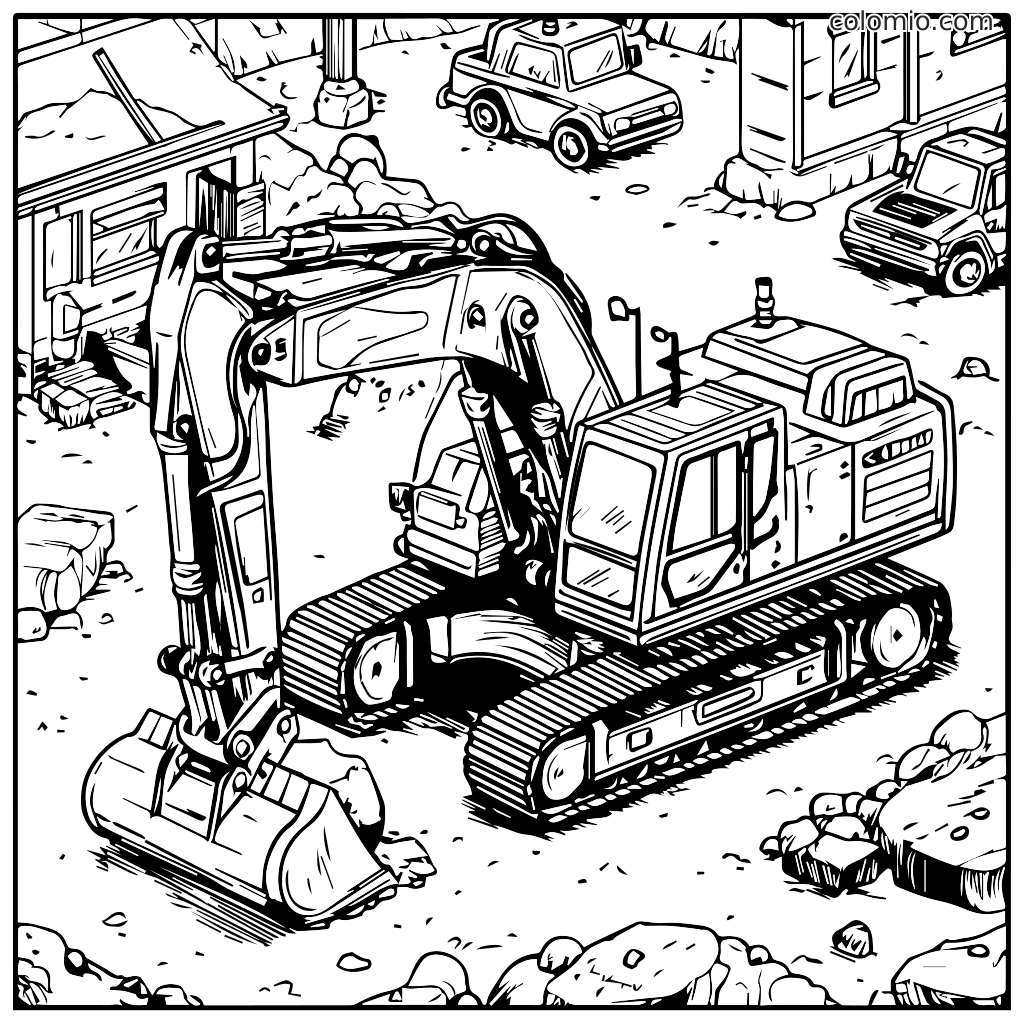 Excavators Coloring Pages Free Printable Excavator Coloring Sheets