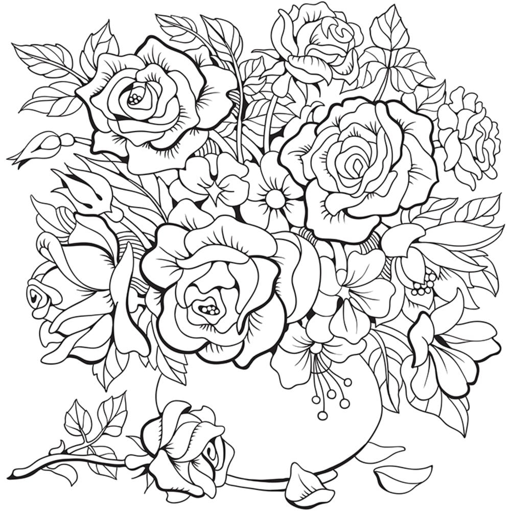 Floral Coloring Pages 44 Printable Flower Designs digital File Etsy Hong Kong