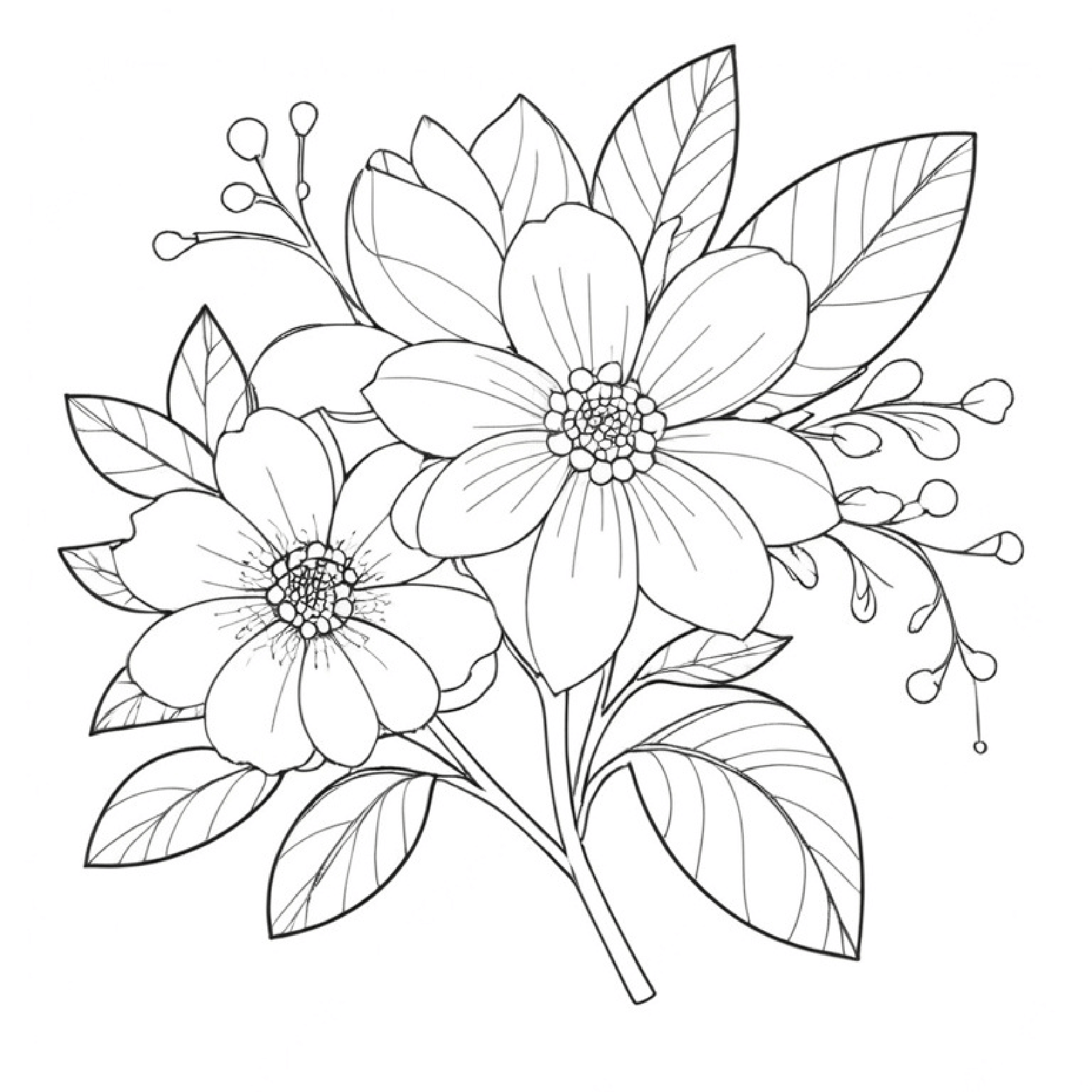 flower coloring pages for adults printable