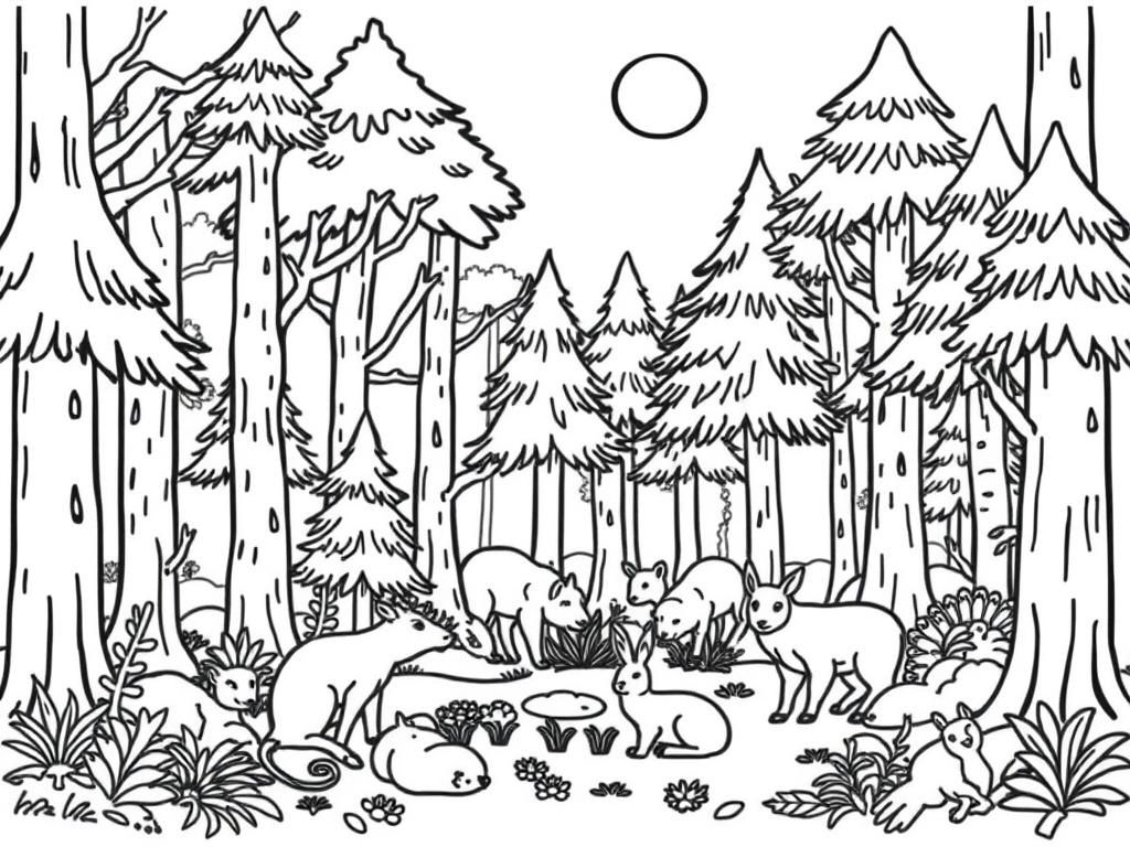 Forest Animals Coloring Page Free Printable Coloring Page