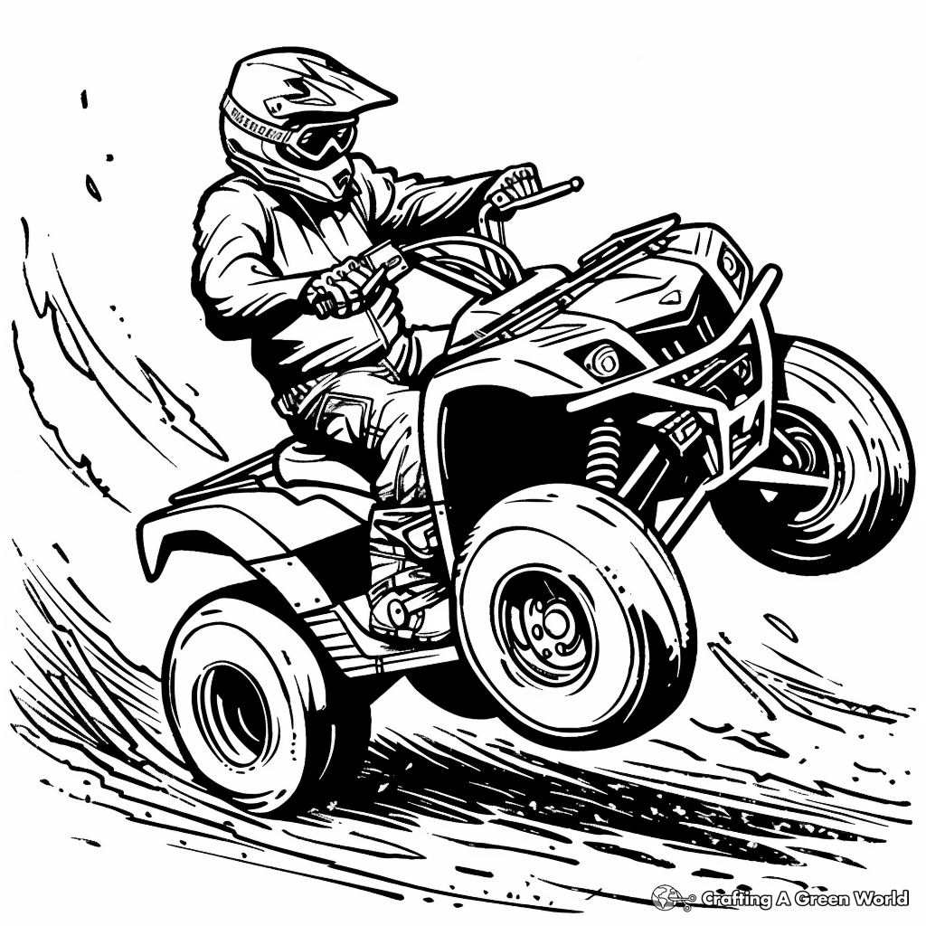 Four Wheeler Coloring Pages Free Printable 