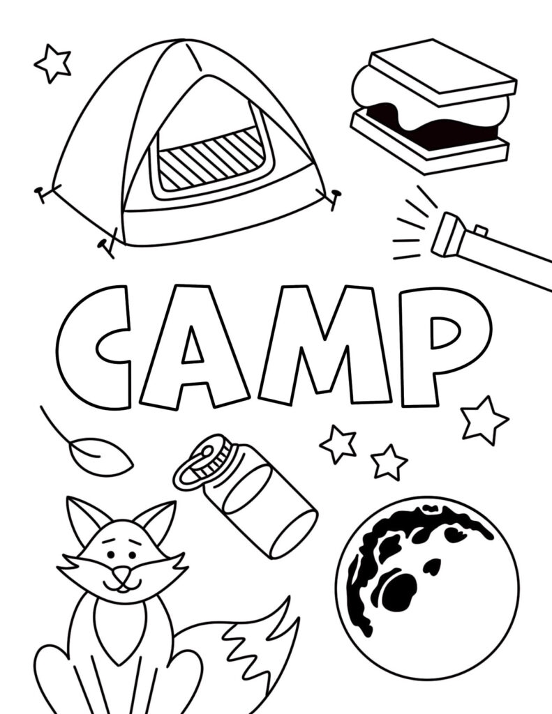 Free Camp Coloring Pages The Hollydog Blog
