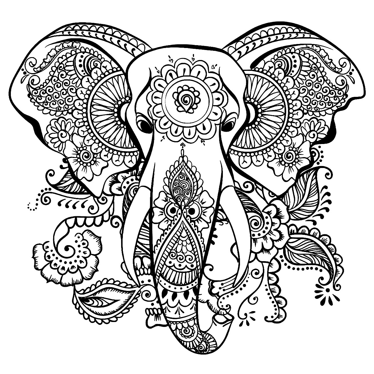 Free Elephant Drawing To Print And Color Elephant Coloring Pages