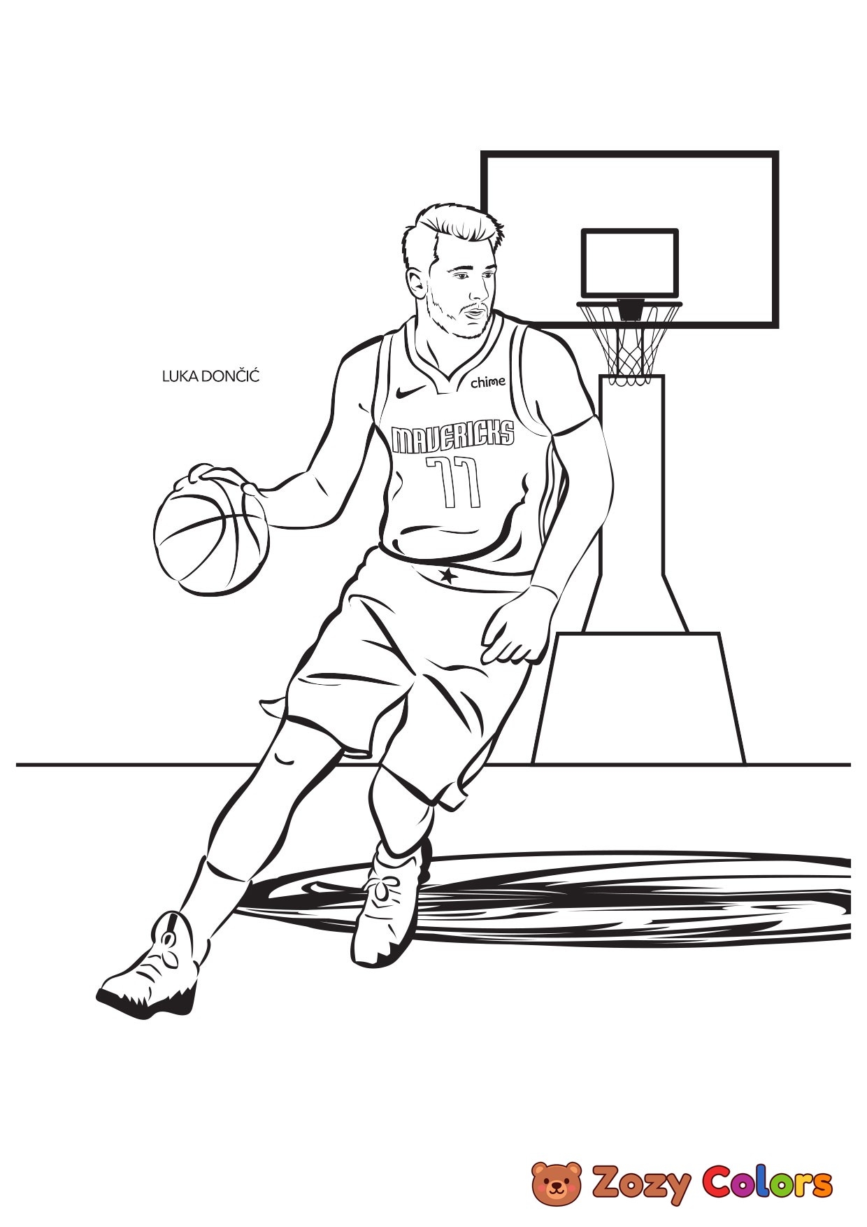 Free Luka Doncic Coloring Page