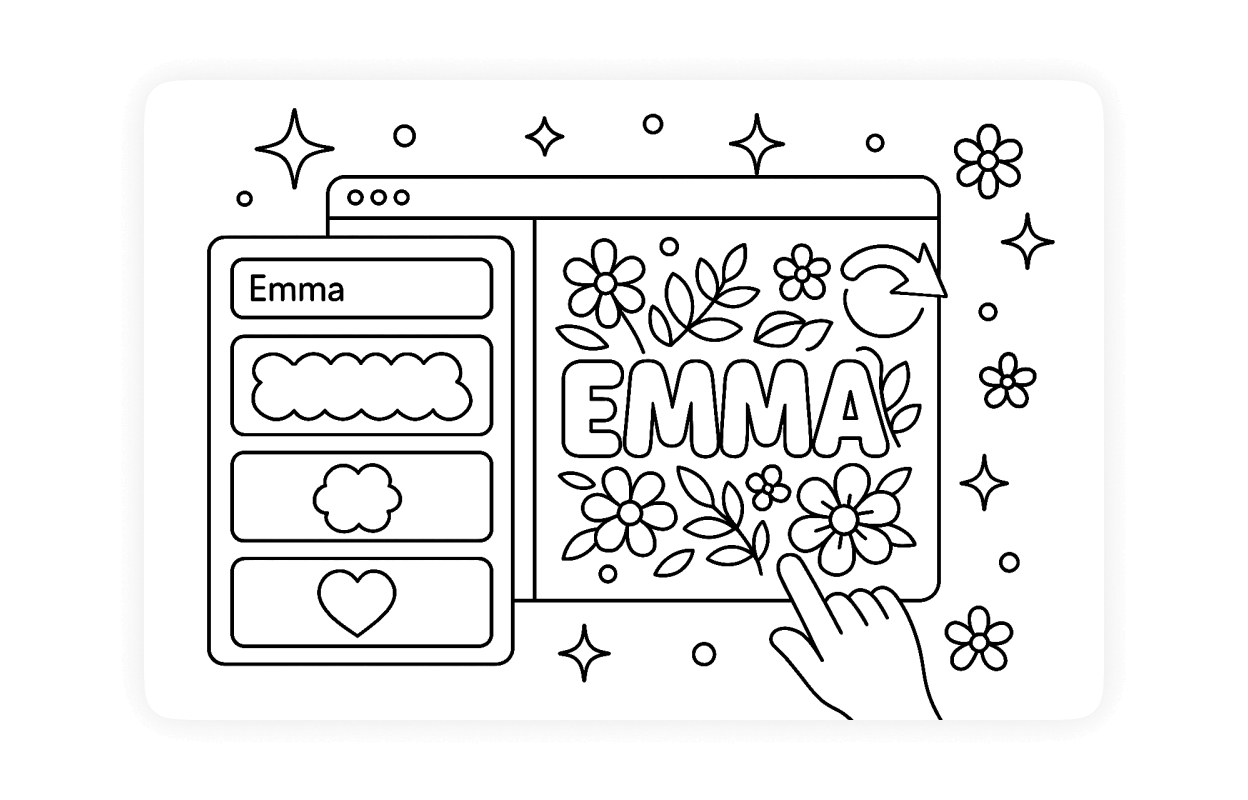 Free Name Coloring Page Generator Create Your Own Today 