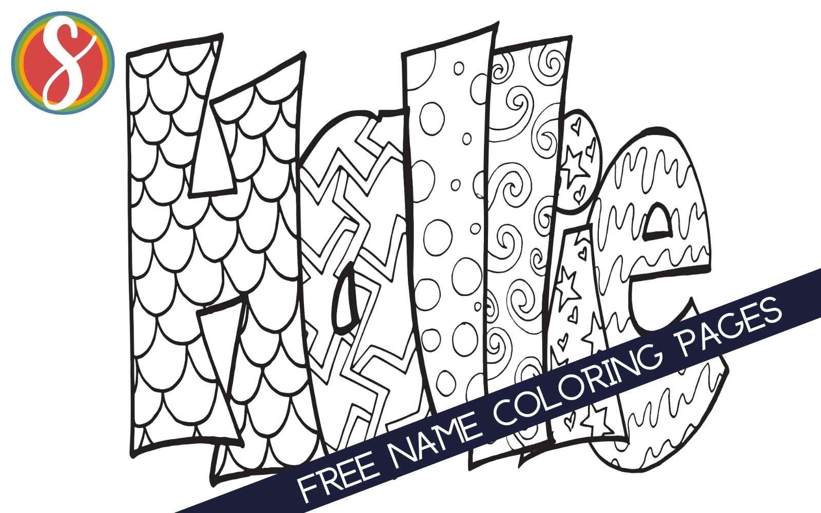 Free Name Coloring Pages Stevie Doodles