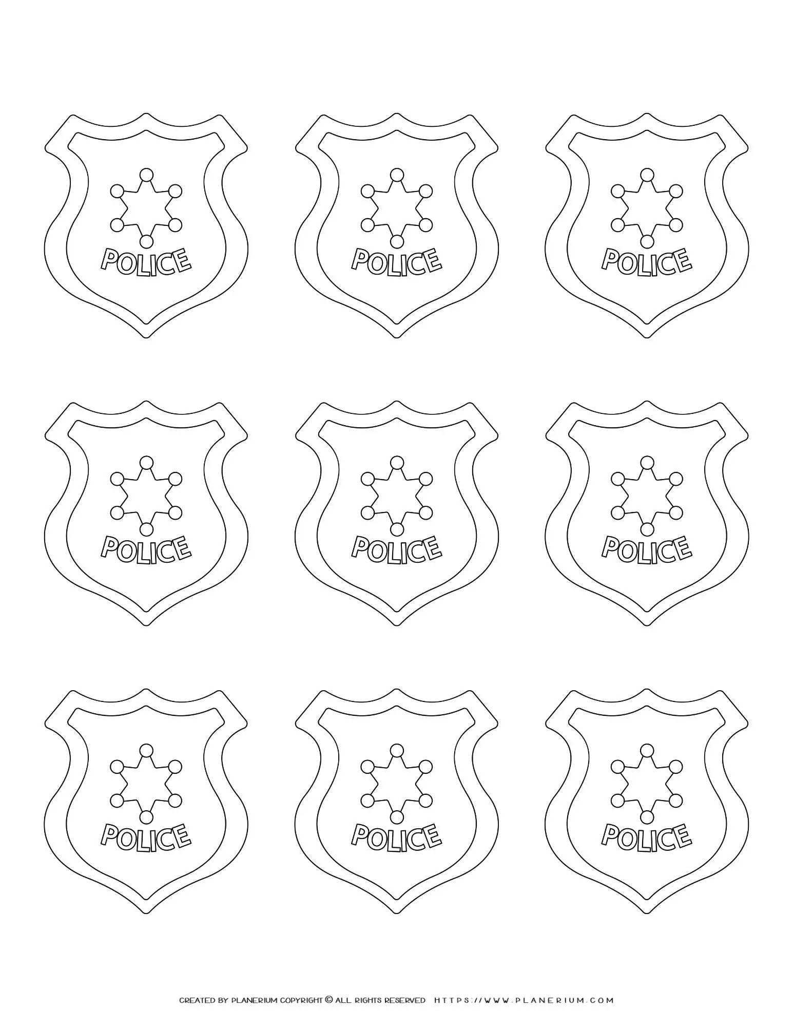 coloring page police badge