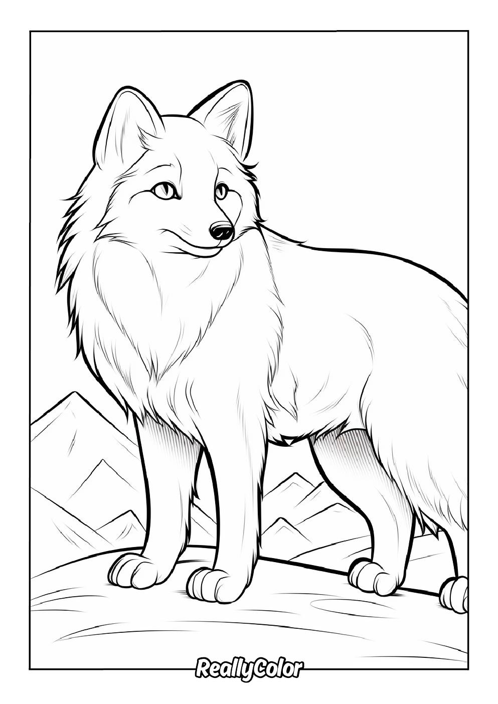 easy fox coloring pages